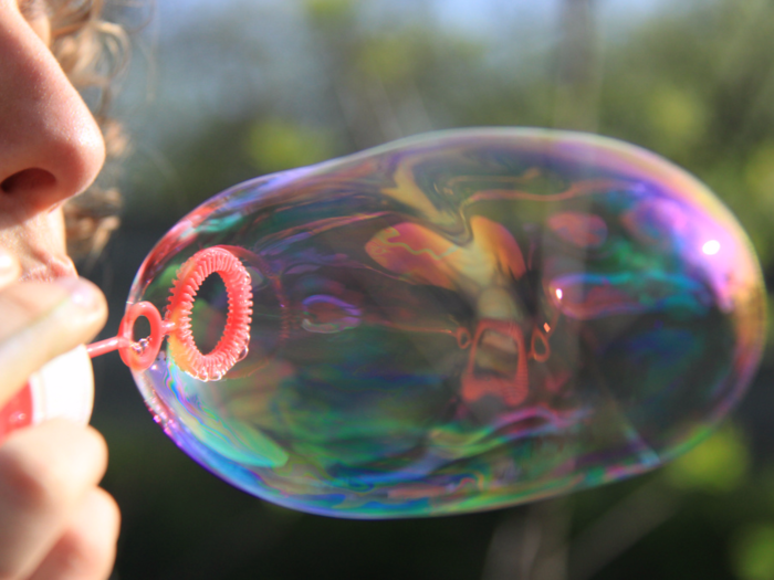 BUBBLES: Soap has been around for a long, long time, but paintings of children playing with bubbles indicate that it