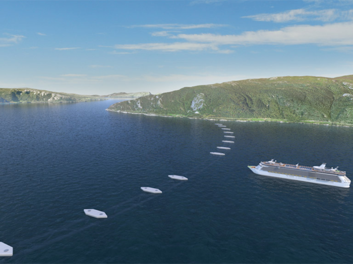 The submerged tubes would be steadied by being attached to pontoons on the surface of the sea.