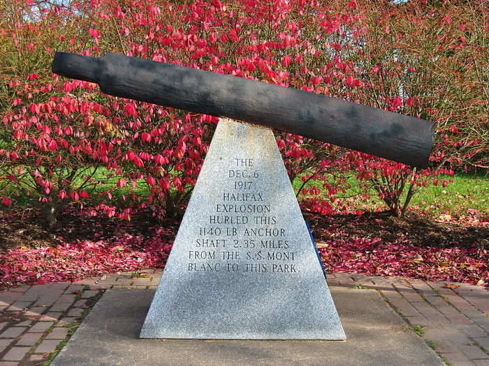 A 1,140 pound piece of its anchor was found buried more than two miles away from the explosion. A barrel from one of the ship