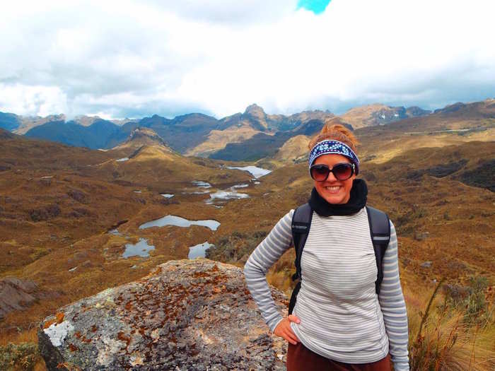 An active traveller, Festa did plenty of hiking and cycling on her trip. On a hiking trip in Cajas National Park, near the city of Cuenca, she learned about Quinoa Forest, which is the world