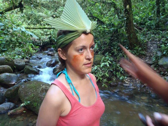 Of course, a visit to the Amazon Jungle, which is easy to get to on a tour from Baños, is "a must" when in Ecuador. "This photo was taken in the Amazon Jungle, with my guide showing me how local indigenous peoples painted their faces to keep away 