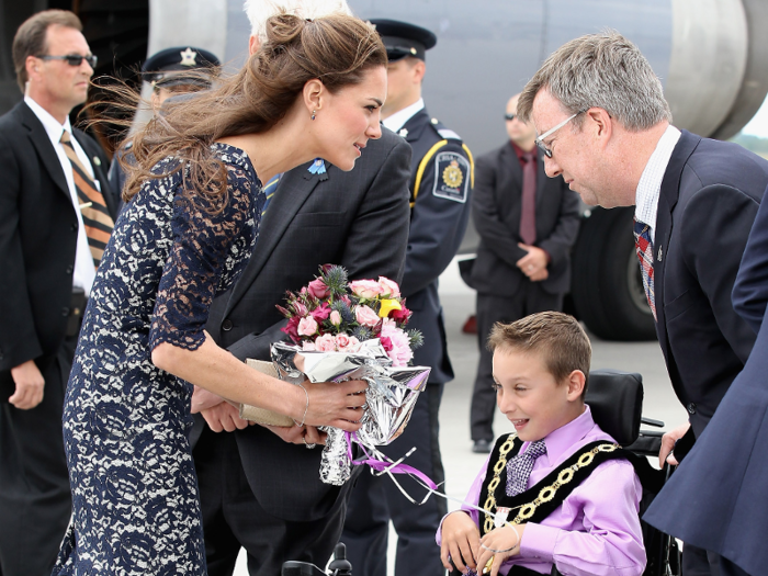 They were greeted by Kellen Schleyer, a nine-year-old boy who was made mayor for a day by the city