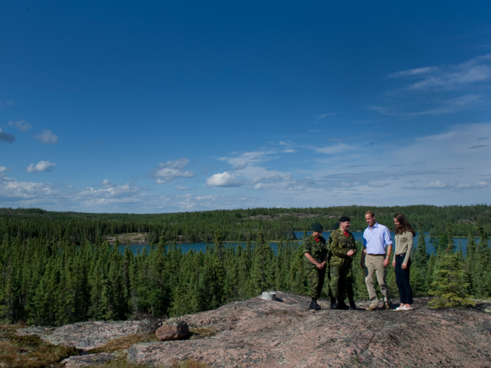 The royal couple hung out with some Canadian Rangers in Blachford Lake.