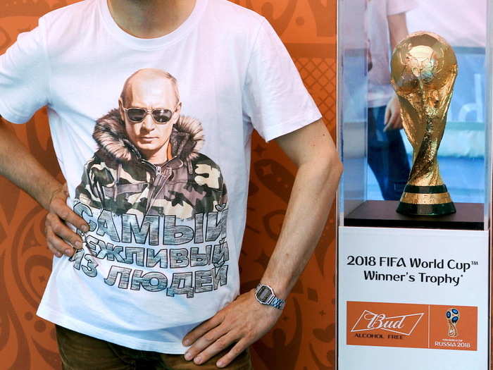 As you can see from the shirt being worn by this man, Putin