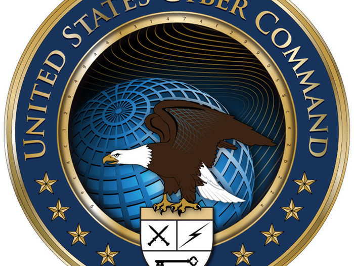 The U.S. Cyber Command incorporated a 32-character code inside the gold inner rim of its seal. The link at the bottom of this image reveals its meaning.