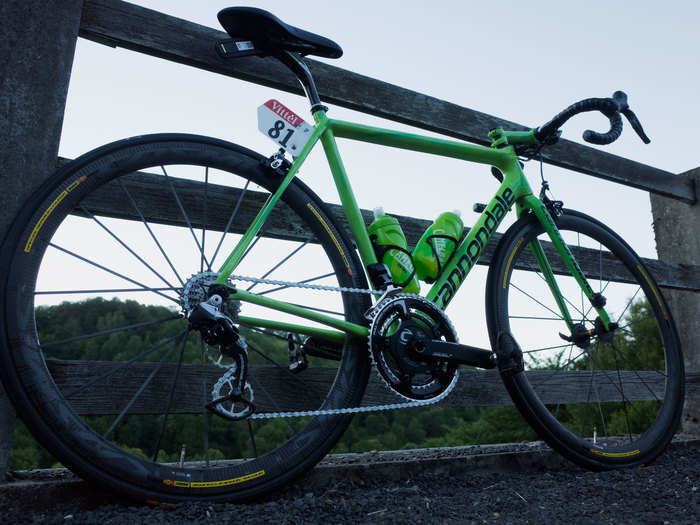 The special low-friction white chain was made by CeramicSpeed. The team boss wanted to give Rolland every advantage possible.