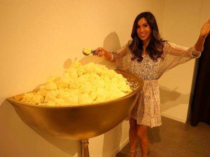 Every exhibit is interactive, like this sundae, where guests add scoops to try and make the "world