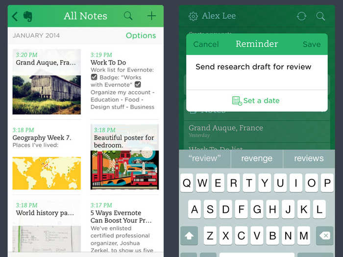 Evernote is your online notebook for everything.