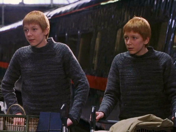 Fred and George Weasley were played by real-life twins James and Oliver Phelps.