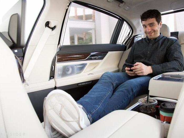 The rear passenger seat can recline, and a footstool pops out the back of the passenger seat so you can put your feet up.