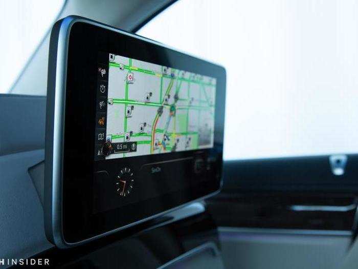 Each passenger also has a touchscreen for watching a show or for looking up directions.