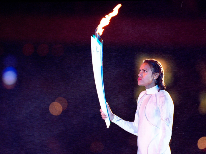 Sprinter Cathy Freeman was a star for Australia in 2000. An Indigenous Australian, she won gold in the 400 meters and carried the torch in a spectacular opening ceremony.