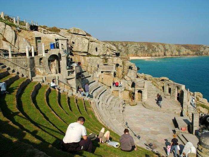 11. The Minack Theatre is an open-air venue carved into the granite cliff in Land’s End, Cornwall.