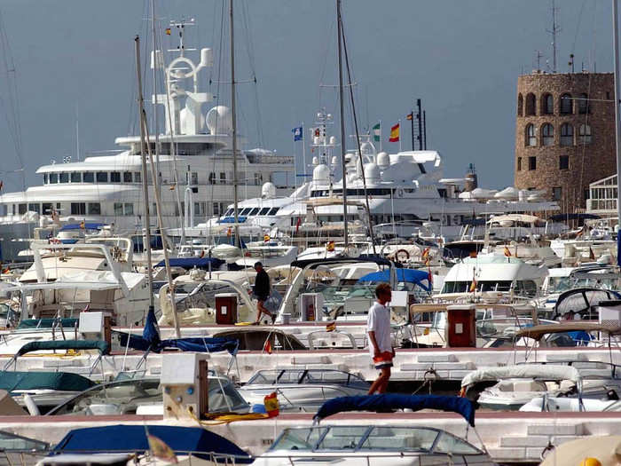 8. A favourite summer destination of "The Only Way Is Essex" cast, Marbella, Spain, is a playground for the super-rich. Most partygoers frequent popular clubs like Pangea, which overlooks a marina filled with yachts.