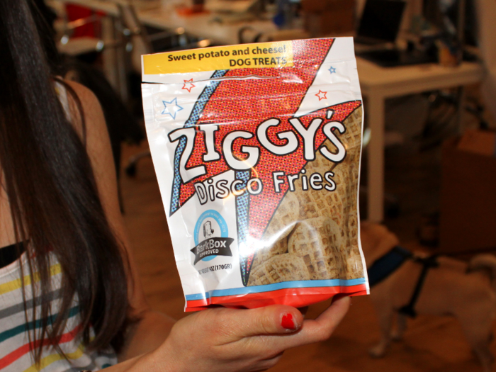 Some products are inspired by canines who frequent the Bark & Co offices, such as Ziggy