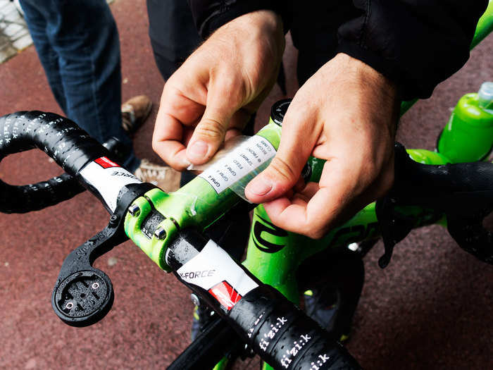 Bike computers show routes using GPS, but a simple print-out of the stage profile taped onto a stem does the trick best.