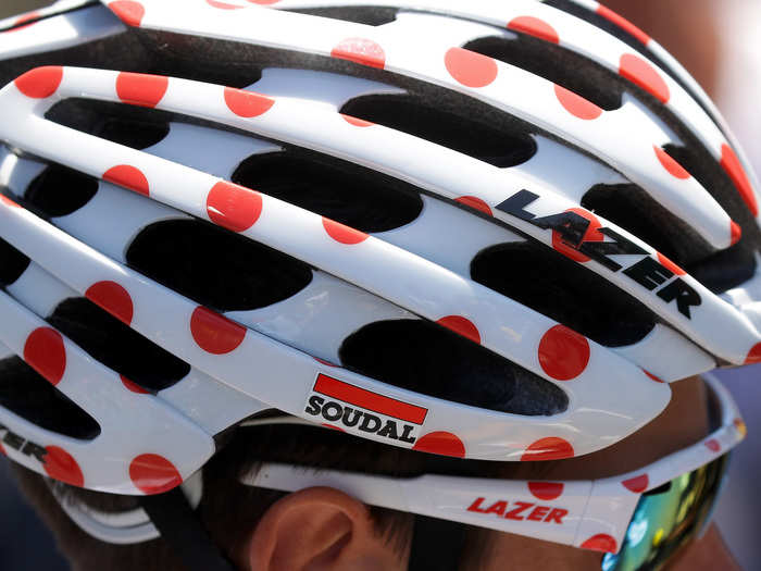 Each rider leading a classification at the Tour wore a custom helmet to go with the that leader