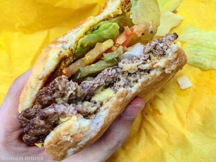 That extra patty adds a lot, though. This is one satisfying burger, and definitely more of a handful than the Whataburger.