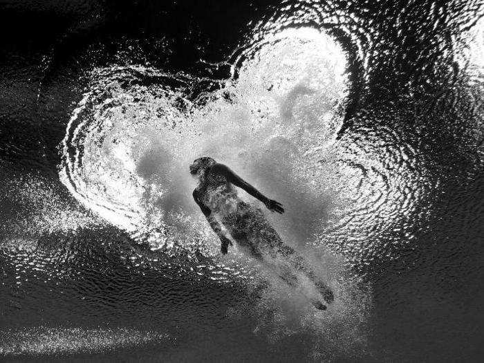 This picture of an American diver, from the London Olympics, is one of his most famous underwater images.