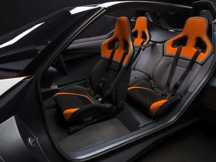 And the black-and-orange seats are designed to provide extra support for the legs and sides.