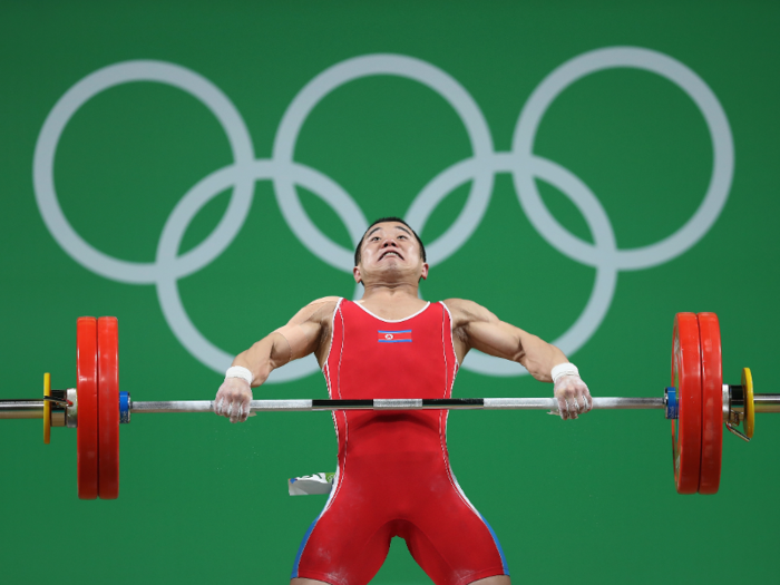 Yun Chol Om of North Korea competes in the men