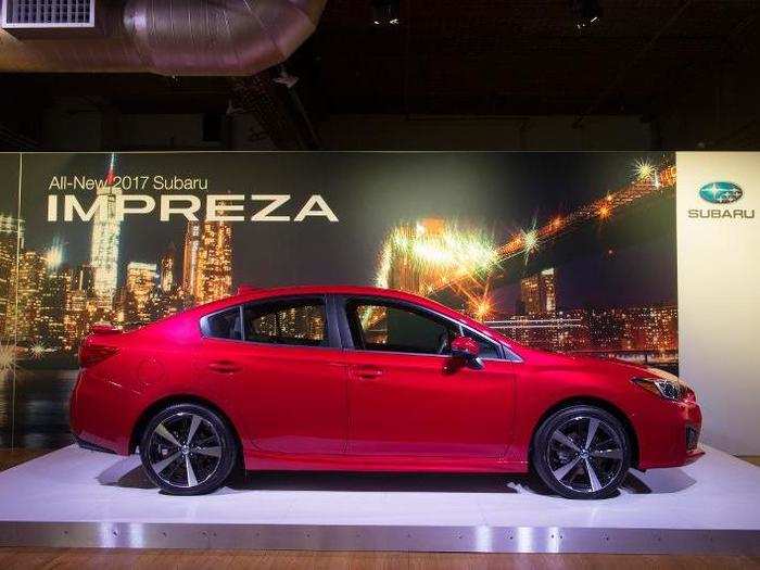 7. The 2017 Subaru Impreza is a compact sedan comes with semi-autonomous features like pre-collision braking and adaptive cruise control.