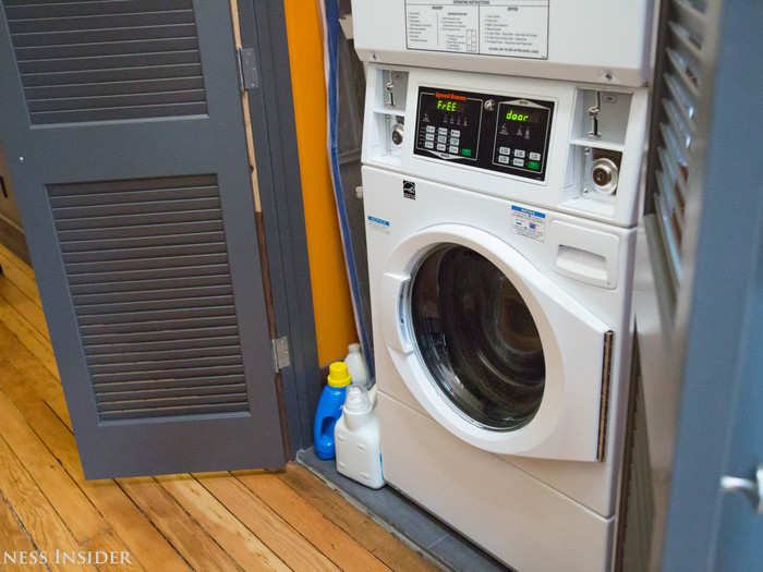 Each in-house washer and dryer set serves the six residents on each floor. They