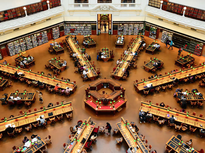 La Trobe Reading Room at the State Library in Melbourne, Australia.