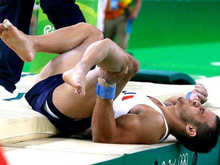 French gymnast Samir Ait Said suffered the most horrific of injuries during the opening weekend of the Rio 2016 Olympics?. The 26-year-old landed badly after his vault, snapping his leg and leaving it dangling below the knee.