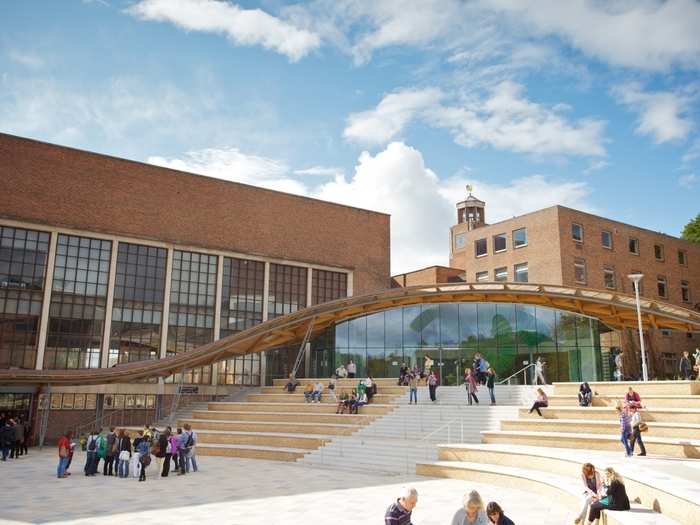 15. In Devon, Exeter University is surrounded by old buildings, but its modern piazza built in 2011 stands out for all the right reasons.