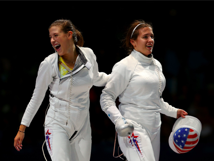 Fencers Kelley Hurley (left) and younger sister Courtney were the first set of siblings to qualify for US Olympic team in 2016.  Rio is their second time competing at the Olympics together.