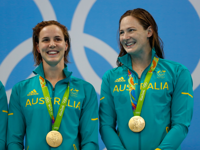 Australian swimmers Bronte Campbell (left) and older sister Cate kicked off the competition in Rio with a gold medal in the women