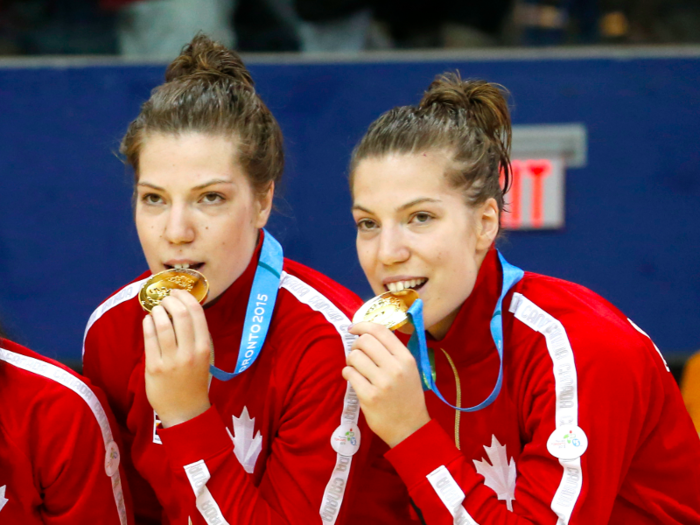 Twin sisters Katherine (left) and Michelle Plouffe are on Canada