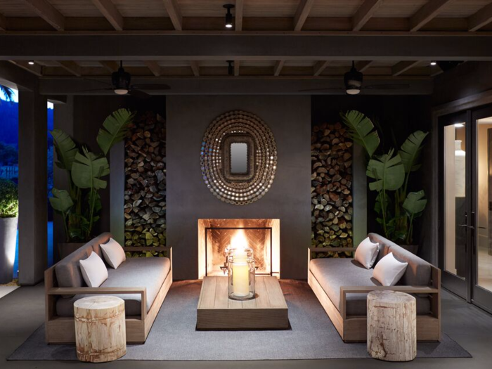 Complete with a fireplace for cooler evenings, the outdoor lounge is a fabulous place for entertaining.