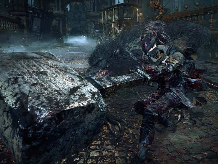 Every weapon in "Bloodborne" can transform a secondary state. For example, the Kirkhammer is a sword that can transform into a devastating hammer.