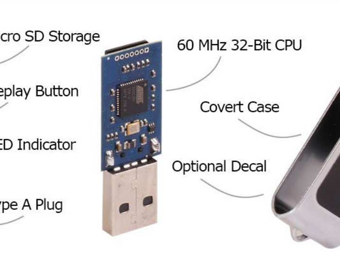 Hak5 also has this USB Rubber Ducky, which looks just like a regular thumb drive. Once plugged into a computer, it automatically loads whatever is on it, and it usually won