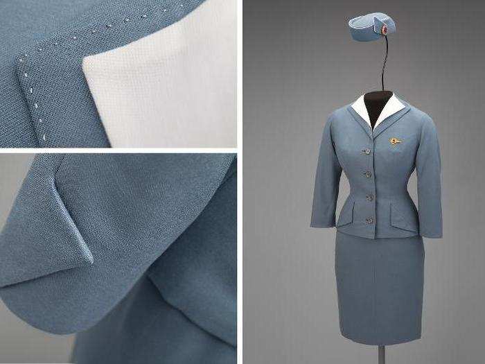 Pan American World Airways stewardess uniform by Don Loper, 1959