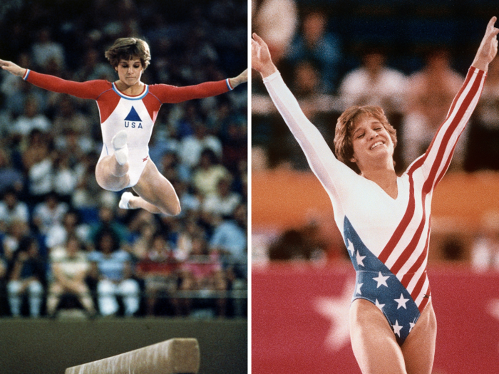 Mary Lou Retton introduced the world to bold, graphic designs with her stars and stripes leo at the 1984 Los Angeles Games.