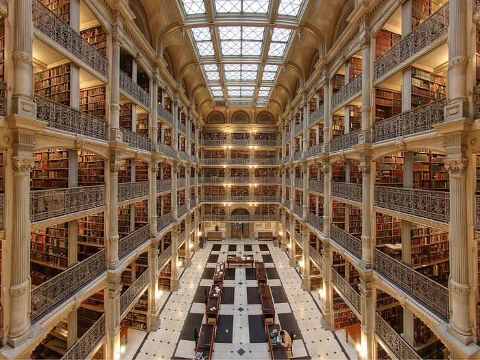 George Peabody Library in Baltimore, Maryland, USA