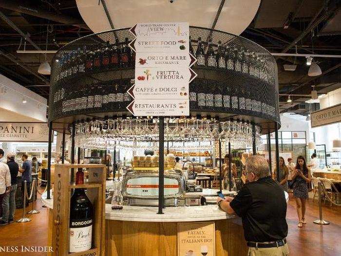 A wine and coffee bar is also conveniently located for those who want to sip while shopping.