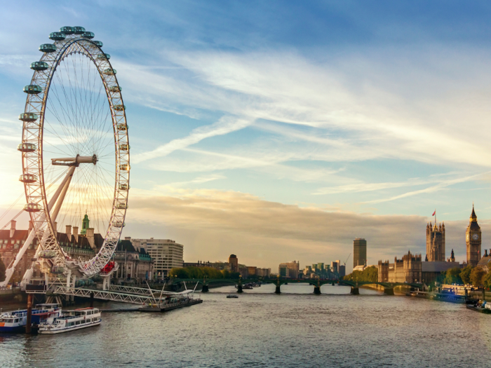 Sitting on the bank of the River Thames, the London Eye is a great way to see the city from above.