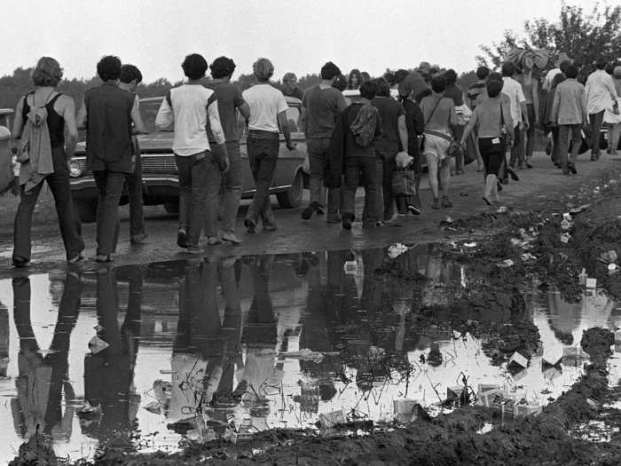 The rain created massive mud puddles, and many festival-goers found themselves caked in dirt.