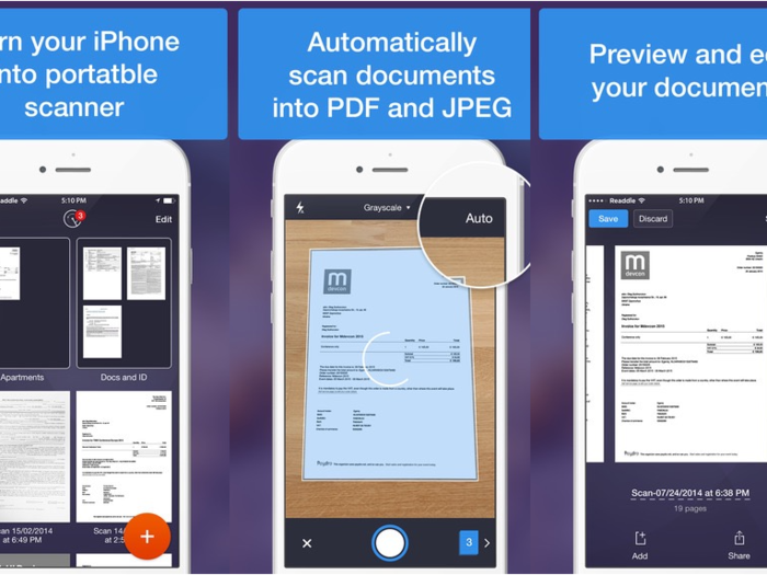 Scanner Pro will help you go paperless.