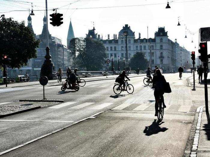 Bikes continue to rule the road in Copenhagen.