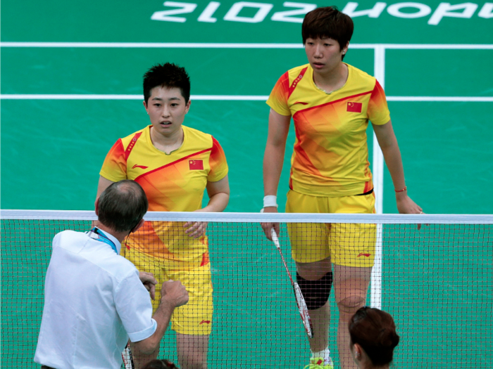 The South Korean, Indonesian and Chinese Badminton teams: London, 2012