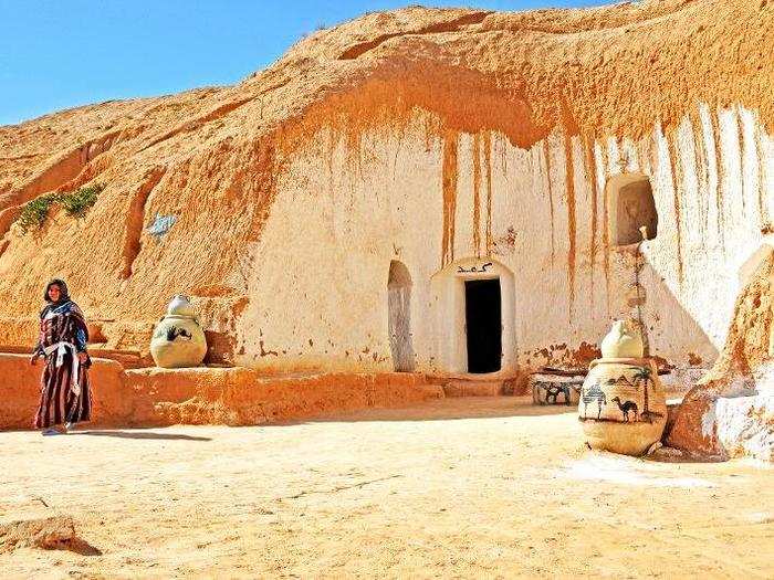 In this southern Tunisia village, locals live in traditional troglodyte dwellings — cave houses — created by scraping away rocks. There is even a subterranean hotel.