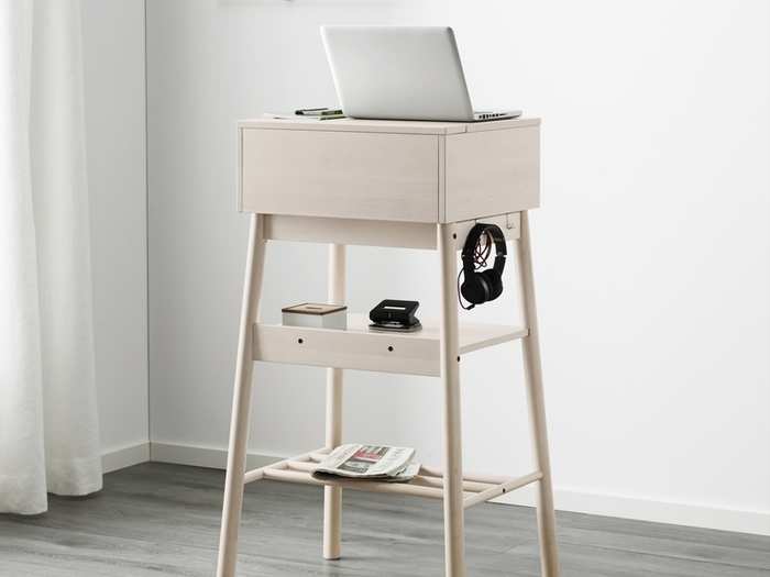 A minimalist standing desk.
