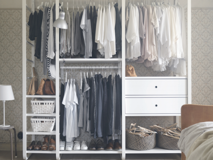 A lightweight storage system that helps you organize and access your clothing.