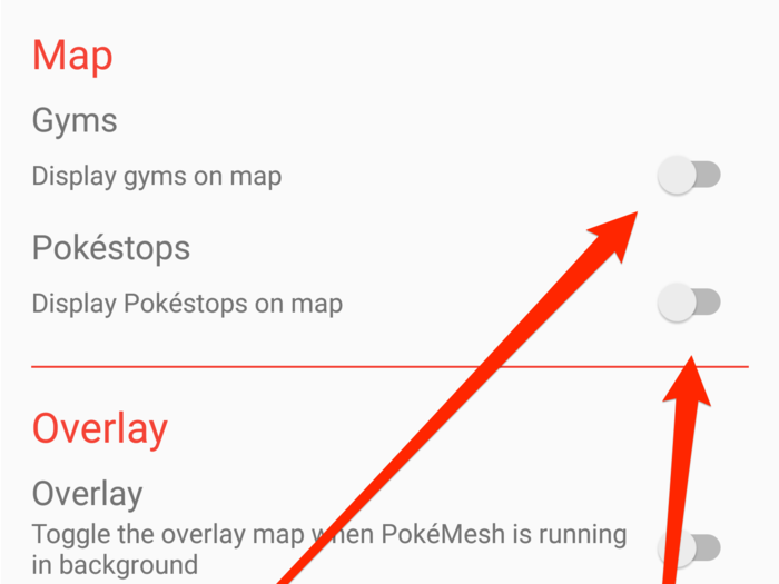 From there, you can remove pokestops and gyms from the display.