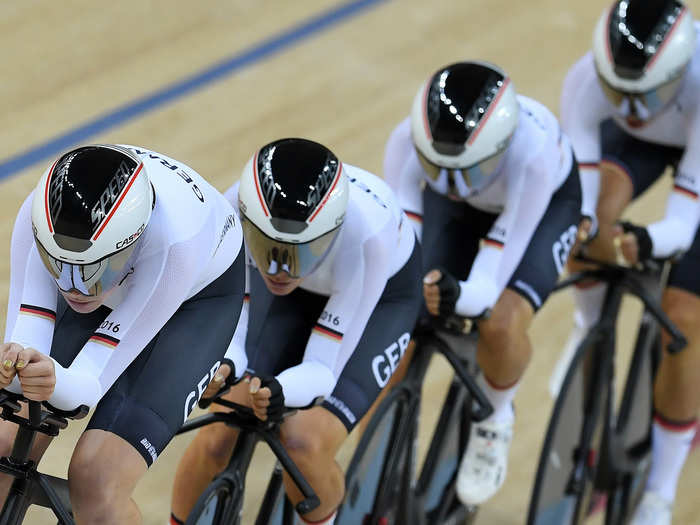 In addition to discs, the riders have sleek eyewear, helmets, skinsuits, handlebars, and frames, all of it wind tunnel tested.